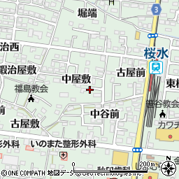 福島県福島市笹谷中屋敷9周辺の地図