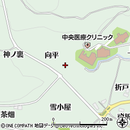 福島県福島市大笹生向平周辺の地図