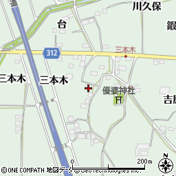 福島県福島市笹谷前三本木周辺の地図