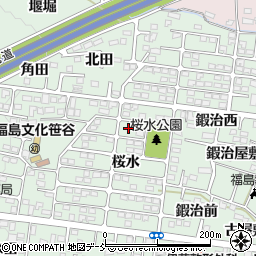 福島県福島市笹谷桜水周辺の地図