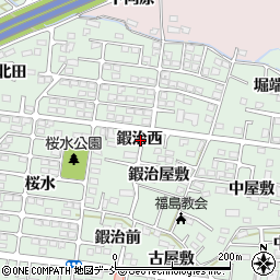 福島県福島市笹谷（鍜治西）周辺の地図