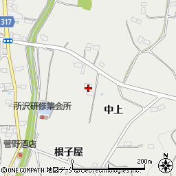 福島県伊達市保原町所沢（中上）周辺の地図