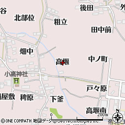 福島県福島市飯坂町平野高堰周辺の地図