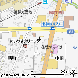 福島県福島市鎌田一里塚周辺の地図