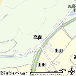 福島県伊達市保原町大柳高森周辺の地図