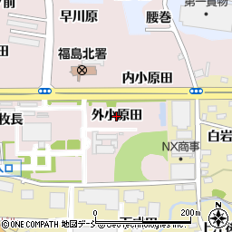 福島県福島市飯坂町平野（外小原田）周辺の地図
