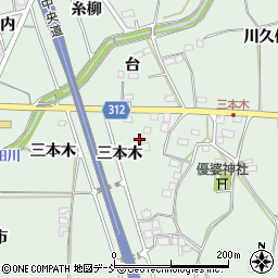 福島県福島市笹谷三本木周辺の地図