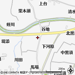 福島県福島市鎌田谷地周辺の地図