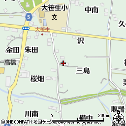 福島県福島市大笹生三島周辺の地図