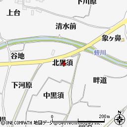 福島県福島市鎌田北黒須周辺の地図