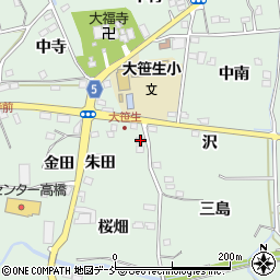福島県福島市大笹生朱田1周辺の地図