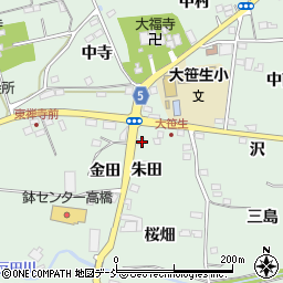 福島県福島市大笹生朱田12周辺の地図