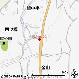 柱沢小学校入口周辺の地図