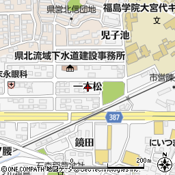 福島県福島市鎌田一本松周辺の地図