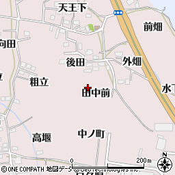福島県福島市飯坂町平野田中前周辺の地図