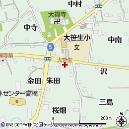 大笹生周辺の地図