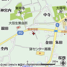 福島県福島市大笹生白畑周辺の地図