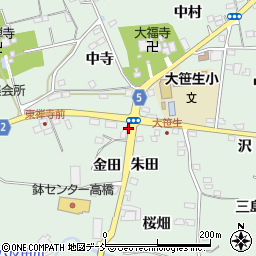 福島県福島市大笹生金田周辺の地図
