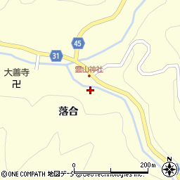 福島県伊達市霊山町大石落合周辺の地図