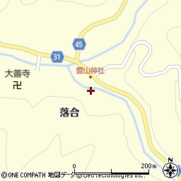 福島県伊達市霊山町大石（落合）周辺の地図
