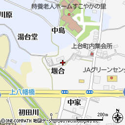 福島県福島市鎌田（堰合）周辺の地図