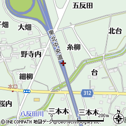 福島県福島市大笹生糸柳周辺の地図