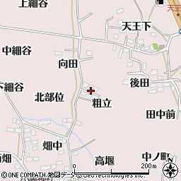福島県福島市飯坂町平野粗立周辺の地図
