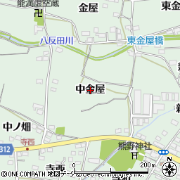 福島県福島市笹谷中金屋周辺の地図