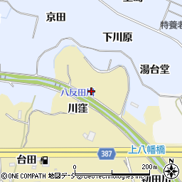 福島県福島市北矢野目川窪周辺の地図
