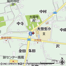 福島県福島市大笹生緑田周辺の地図