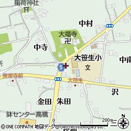 福島県福島市大笹生（緑田）周辺の地図