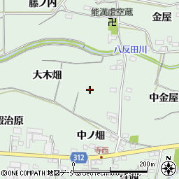 福島県福島市笹谷大木畑周辺の地図
