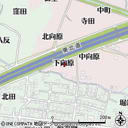 福島県福島市飯坂町平野（下向原）周辺の地図