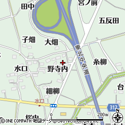福島県福島市大笹生野寺内周辺の地図