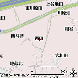 福島県福島市飯坂町平野西田周辺の地図