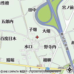 福島県福島市大笹生子畑周辺の地図