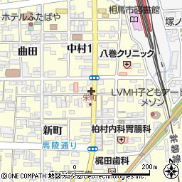 福島県相馬市中村新町21周辺の地図