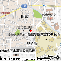 福島県福島市宮代乳児池周辺の地図