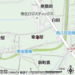 福島県福島市笹谷東金屋周辺の地図