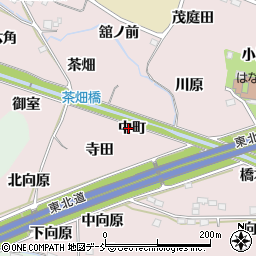 福島県福島市飯坂町平野（中町）周辺の地図