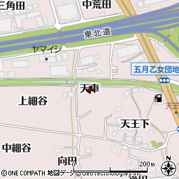 福島県福島市飯坂町平野天車周辺の地図
