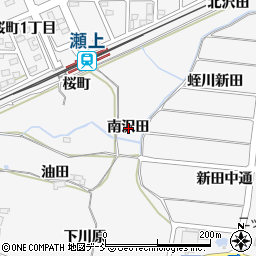 福島県福島市瀬上町（南沢田）周辺の地図