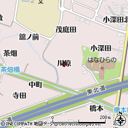 福島県福島市飯坂町平野（川原）周辺の地図