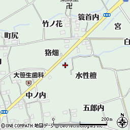 福島県福島市大笹生水性檀周辺の地図