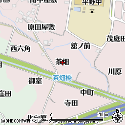 福島県福島市飯坂町平野茶畑周辺の地図