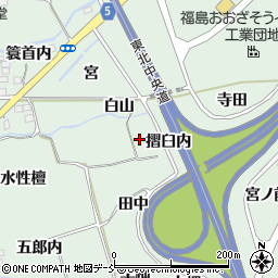 福島県福島市大笹生摺臼内周辺の地図