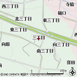福島県福島市笹谷三丁目周辺の地図