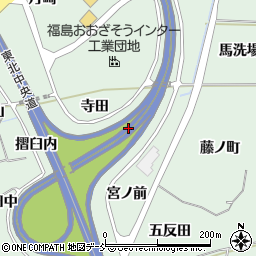 福島県福島市大笹生寺田周辺の地図