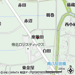福島県福島市大笹生座敷田周辺の地図