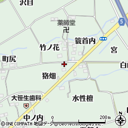 福島県福島市大笹生（狢畑）周辺の地図
